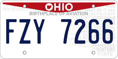 OH license plate FZY7266