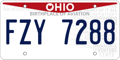 OH license plate FZY7288