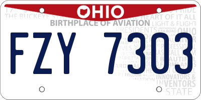 OH license plate FZY7303