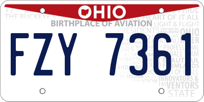 OH license plate FZY7361