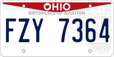 OH license plate FZY7364