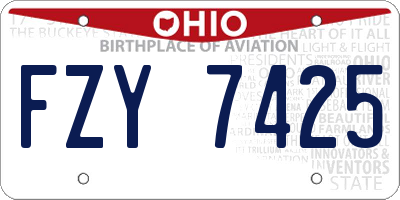 OH license plate FZY7425