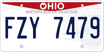 OH license plate FZY7479