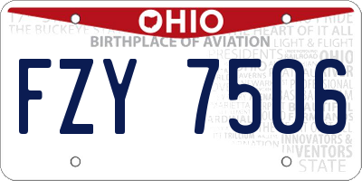 OH license plate FZY7506