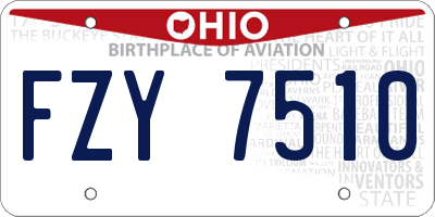 OH license plate FZY7510
