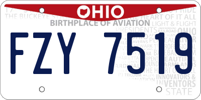 OH license plate FZY7519