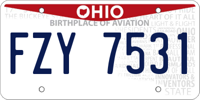 OH license plate FZY7531