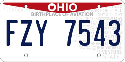 OH license plate FZY7543