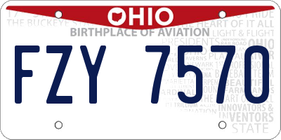 OH license plate FZY7570