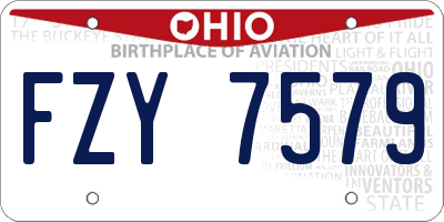 OH license plate FZY7579