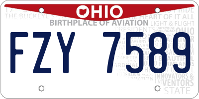 OH license plate FZY7589