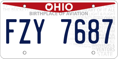 OH license plate FZY7687