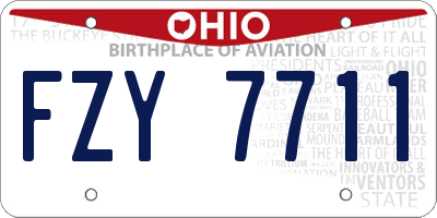 OH license plate FZY7711