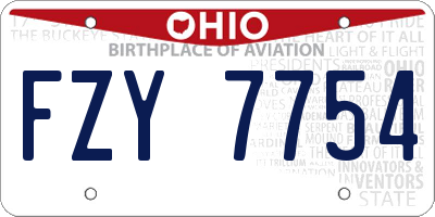 OH license plate FZY7754