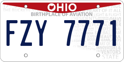 OH license plate FZY7771