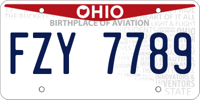 OH license plate FZY7789