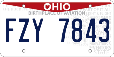 OH license plate FZY7843