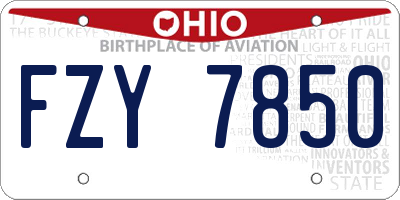 OH license plate FZY7850