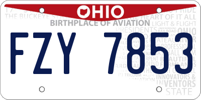 OH license plate FZY7853