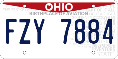 OH license plate FZY7884
