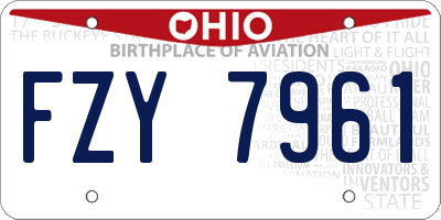 OH license plate FZY7961