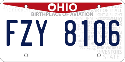 OH license plate FZY8106