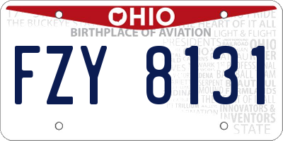OH license plate FZY8131