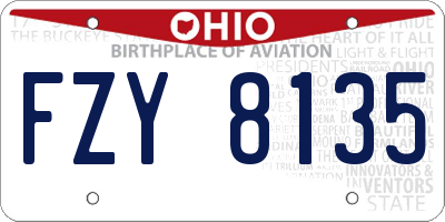 OH license plate FZY8135