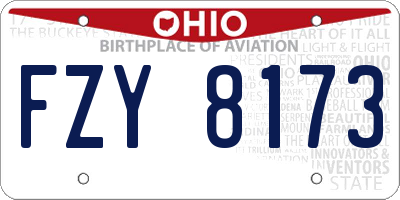 OH license plate FZY8173
