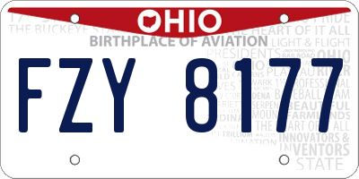 OH license plate FZY8177