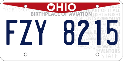 OH license plate FZY8215