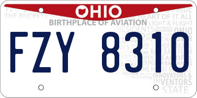 OH license plate FZY8310
