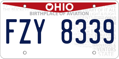 OH license plate FZY8339