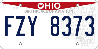 OH license plate FZY8373
