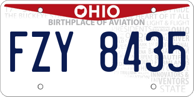 OH license plate FZY8435