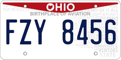 OH license plate FZY8456