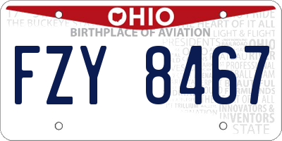 OH license plate FZY8467