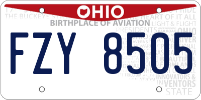OH license plate FZY8505