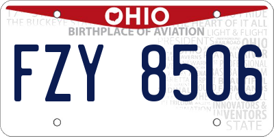 OH license plate FZY8506