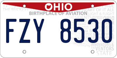 OH license plate FZY8530