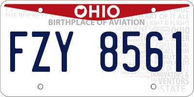 OH license plate FZY8561