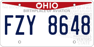 OH license plate FZY8648