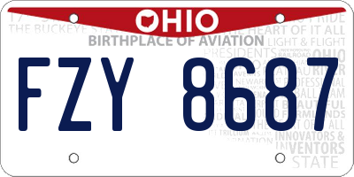 OH license plate FZY8687