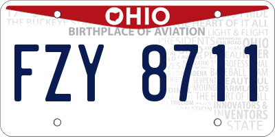 OH license plate FZY8711