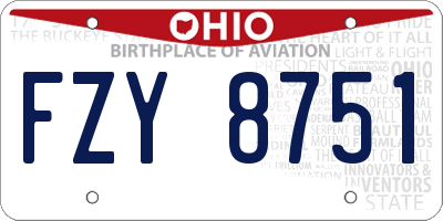 OH license plate FZY8751