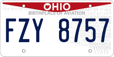 OH license plate FZY8757