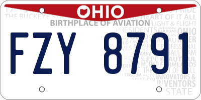 OH license plate FZY8791