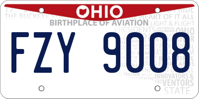 OH license plate FZY9008