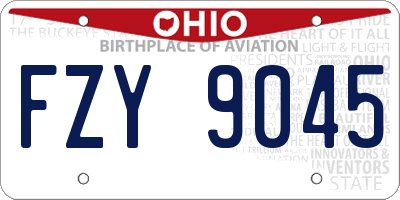 OH license plate FZY9045