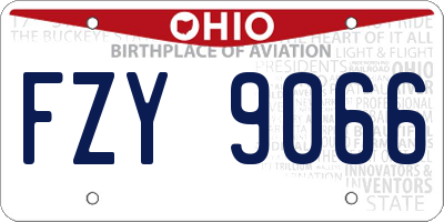 OH license plate FZY9066